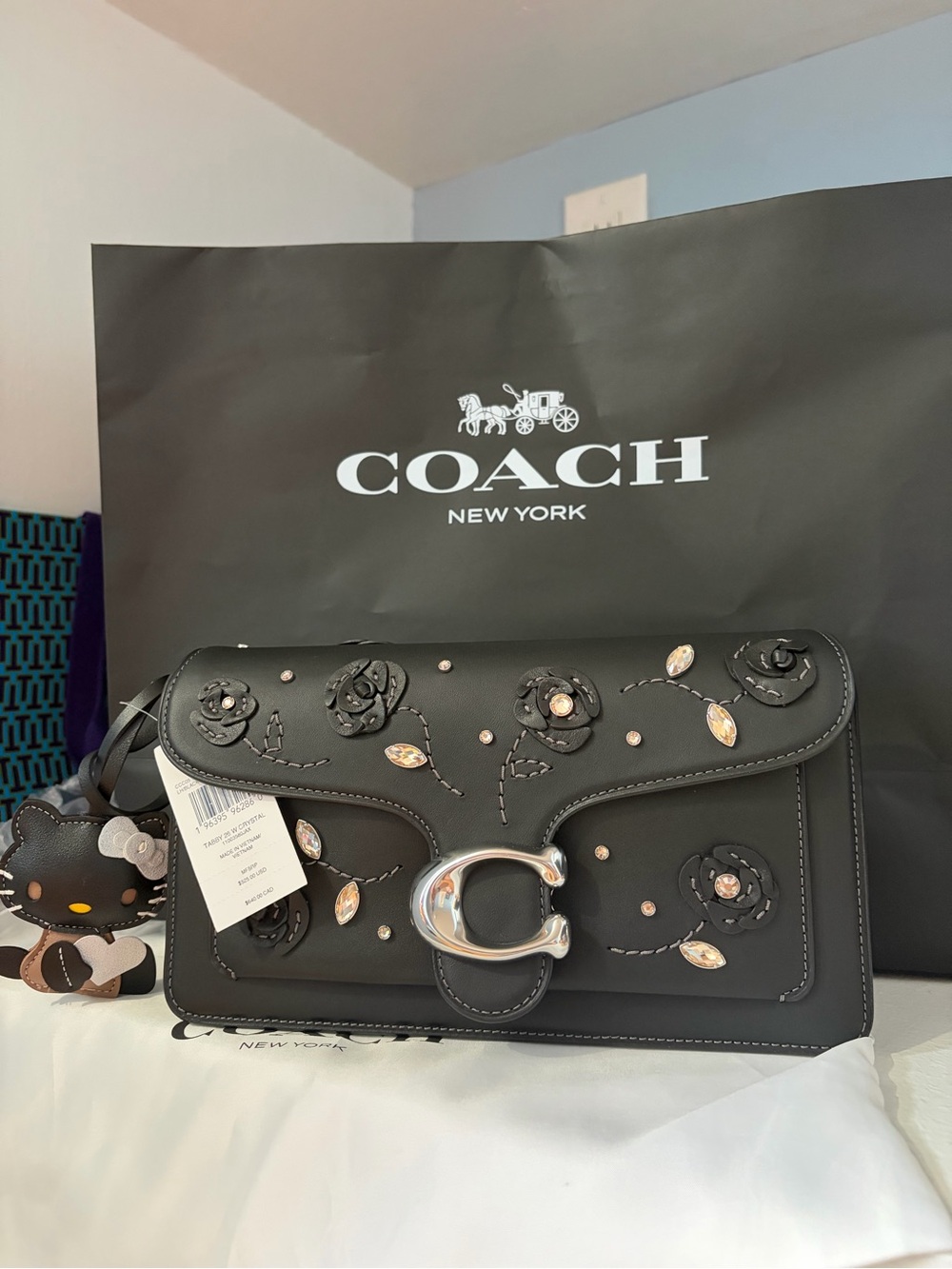 Coach Black Floral Tabby 26 NWT Limited Edition